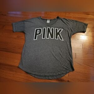 PINK Victoria's Secret Gray Short Sleeve Tee